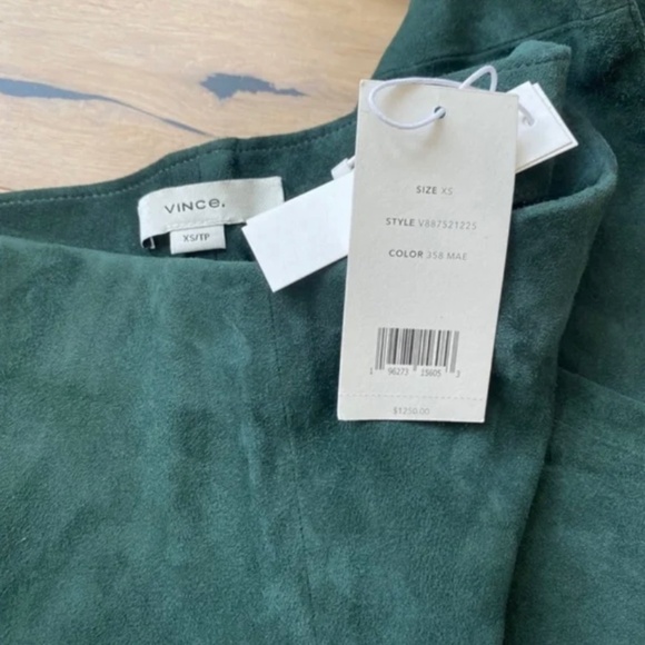 Vince Suede Pants In Green XS - Picture 6 of 6